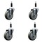 Service Caster 4'' SS Gray Poly Wheel Swivel 7/8'' Expanding Stem Caster Set, 4PK SCC-SSEX20S414-PPUB-78-4 - alternate 1